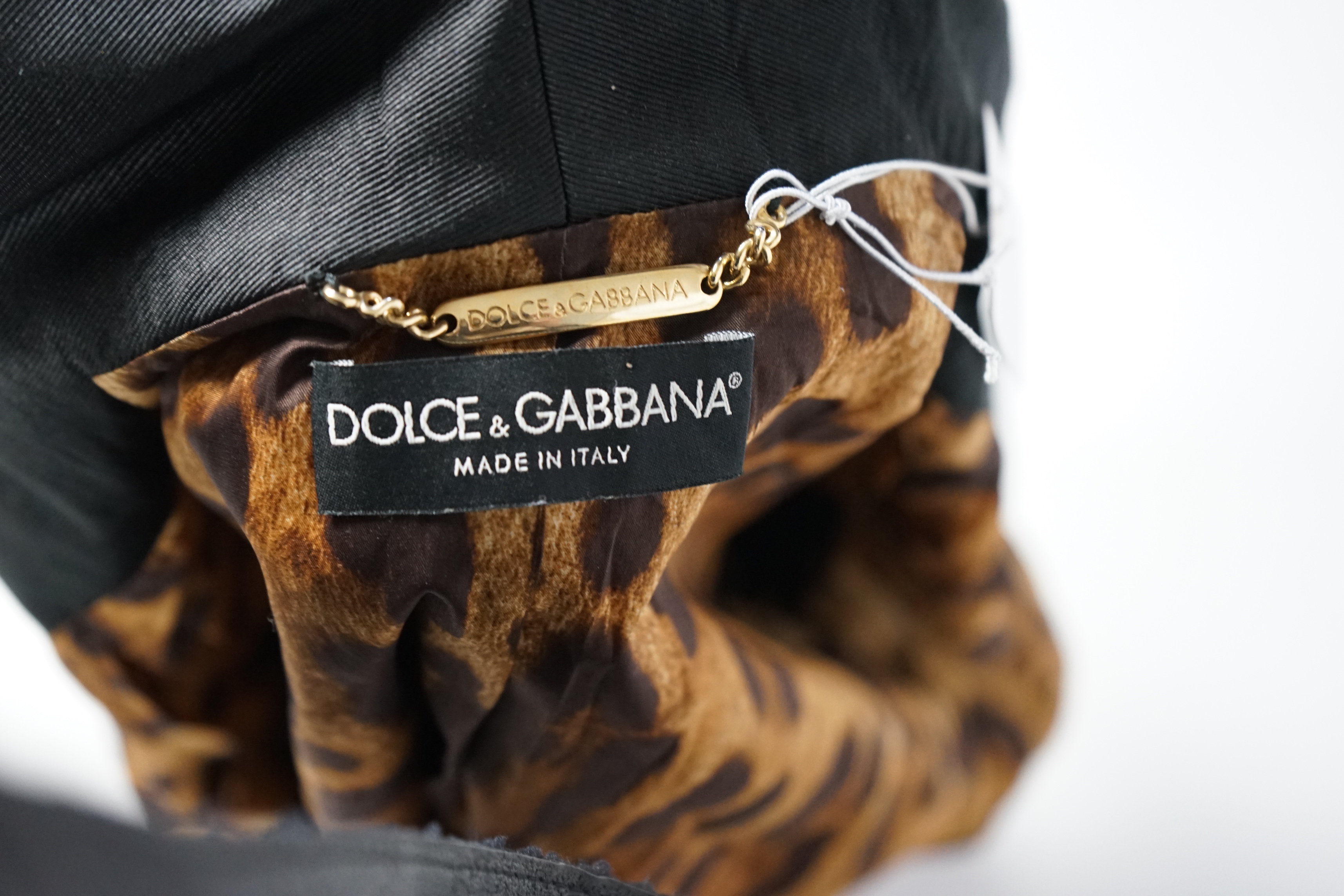 A lady's Dolce & Gabbana gold metallic leather jacket, size 42